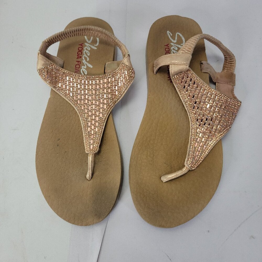 Sketchers bling thong sandals comfort fit size 8